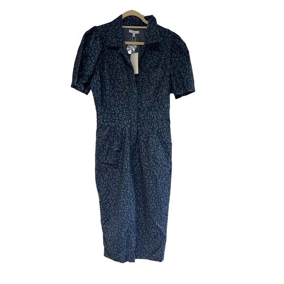 Joie Morgen Denim Leopard Jumpsuit Size 12 - Picture 5 of 5